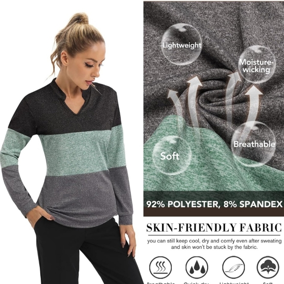 Cool Run•Light Weight•Golf/Running/Athletic•Long Sleeve Top - Picture 3 of 8